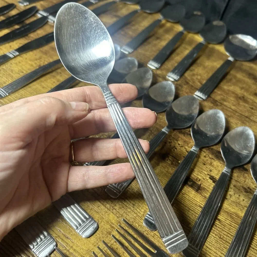 Royal Household Stainless Steel Flatware Discontinued Lot of 31 Vintage Malaysia